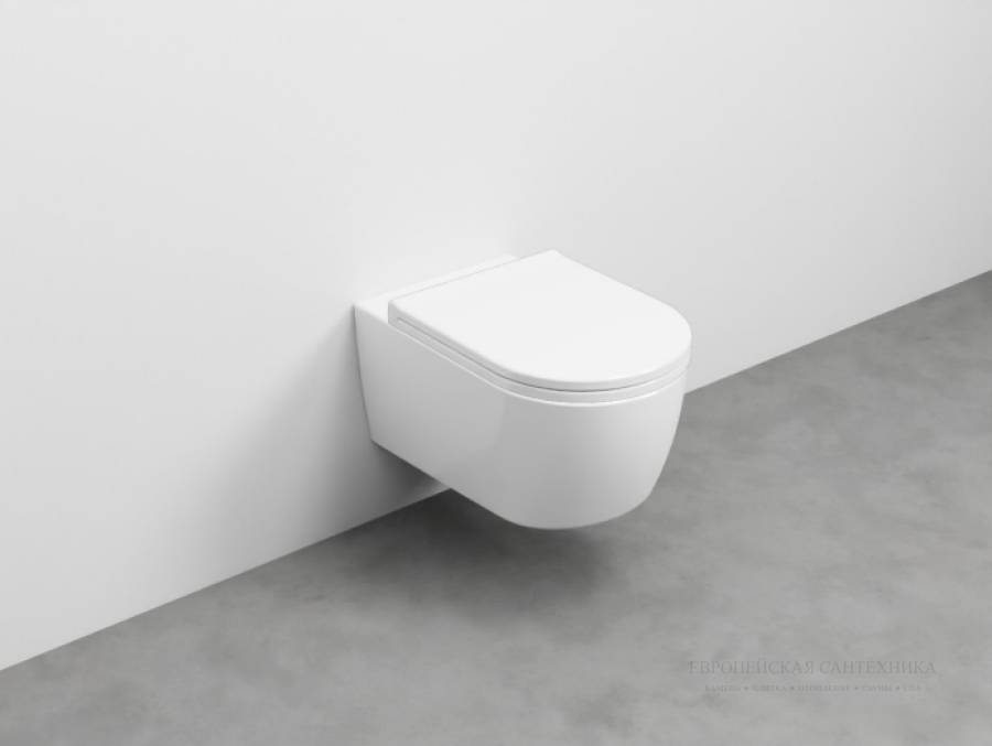 Унитаз Cielo Smile 53 подвесной, 350 × 530 мм, Rimless без ободка, цвет: белый глянцевый