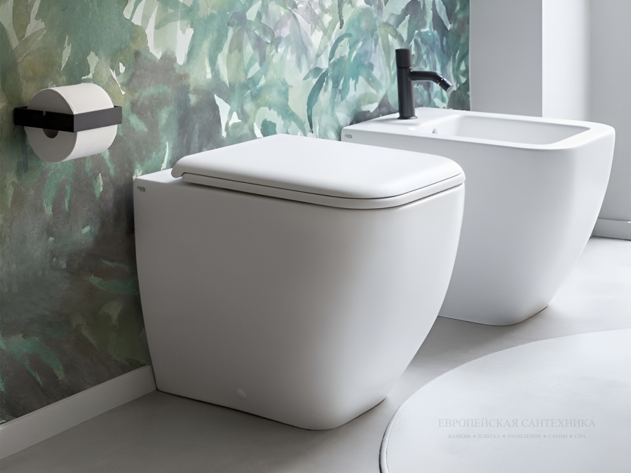 Биде Cielo Shui Comfort напольное, 550 × 380 мм, с 1 отверстием для смесителя, цвет: белый глянцевый