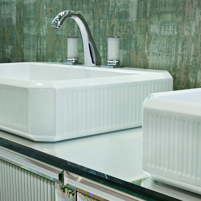 Oasis Rialto Комплект мебели напольный, №3, L190xP51x H:200см, цвет: ribbed mirror/хром