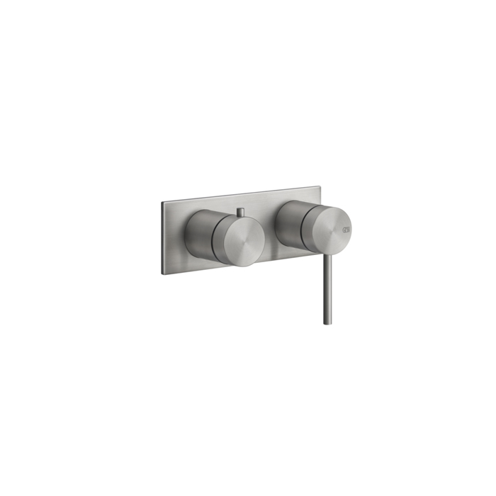 Встраиваемый однорычажный смеситель Gessi Shower316, картридж Ø35 мм, на две позиции с автоматическим переключателем, цвет: шлифованная сталь