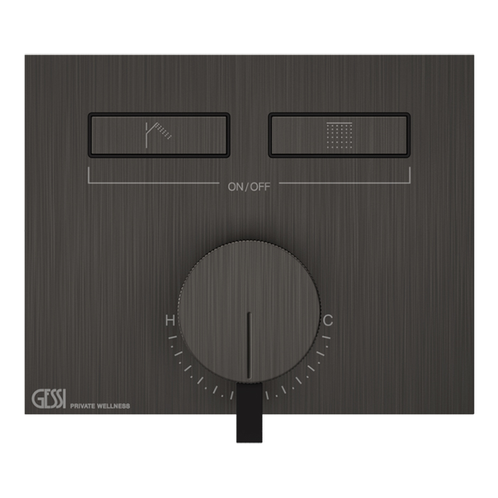 Смеситель для душа Gessi Hi-Fi, с включением до 2 источников одновременно, внешняя часть, цвет: Black Metal Brushed PVD