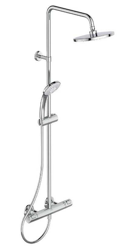 Душевая система Ideal Standard Ceratherm T25, для душа, с термостатом, Ø200/110 мм, 1/3 режима, с полочкой — A7208AA