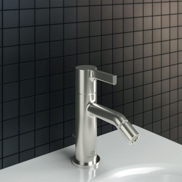 Смеситель для биде Ideal Standard Joy, на 1 отв., с донным клапаном, цвет: PVD Silver Storm (Серебряный Шторм)