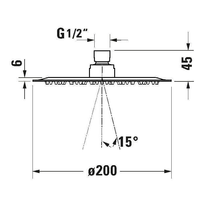 Duravit Shower Верхний душ 24x24см, 1 режим, настенный/потолочный, цвет: хром