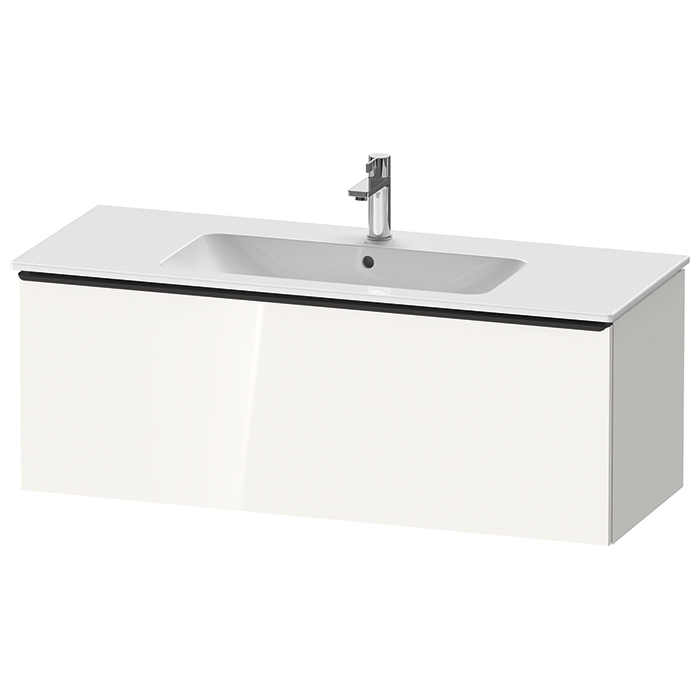 Тумбочка Duravit D-Neo подвесная 121х44x46.2см, раковина, 1 ящик, цвет: белый высокоглянцевый
