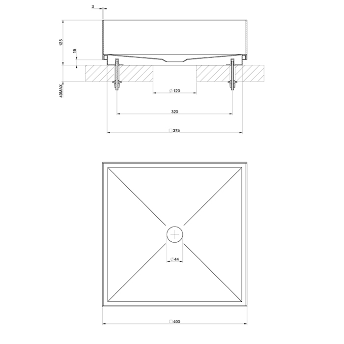 Gessi 316 Раковина 40x40 см, без отв., для установки на столешницу, без перелива, нержавеющая сталь, цвет: Black Metal Brushed PVD