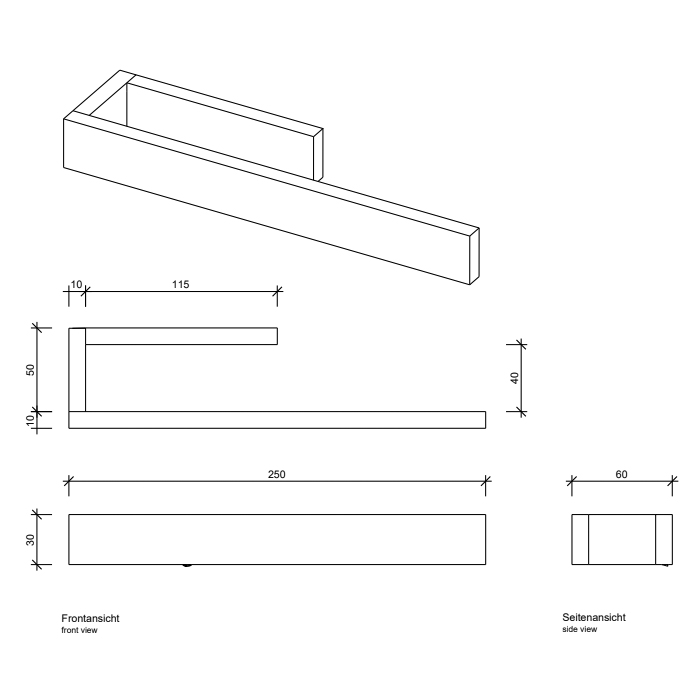 Decor Walther Contract Полотенцедержатель - кольцо 21см, цвет: черный матовый