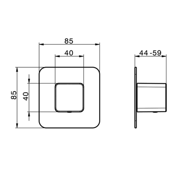 Cisal Cubic Смеситель для душа, встраиваемый, цвет: хром