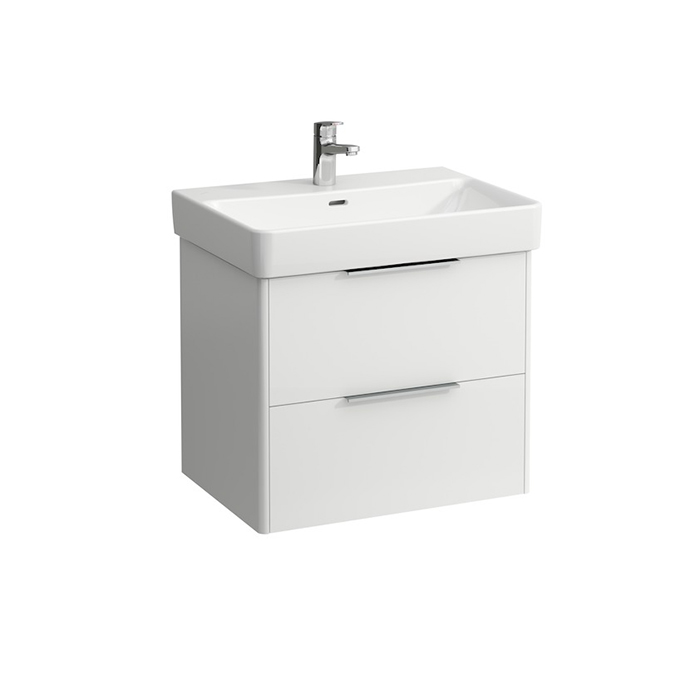 Laufen Base Тумба подвесная 65х46.5см, с раковиной, с 2 выдвиж. ящиками,  цвет: белый глянцевый
