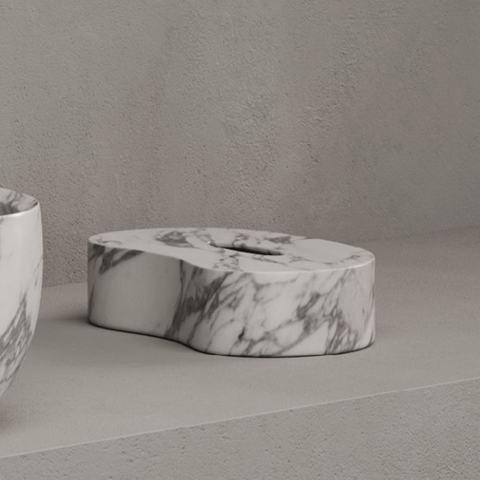 Контейнер Dea Design Marble для салфеток, 29.8х19.4хh7.5см, настольный, из мрамора, цвет: Statuario White
