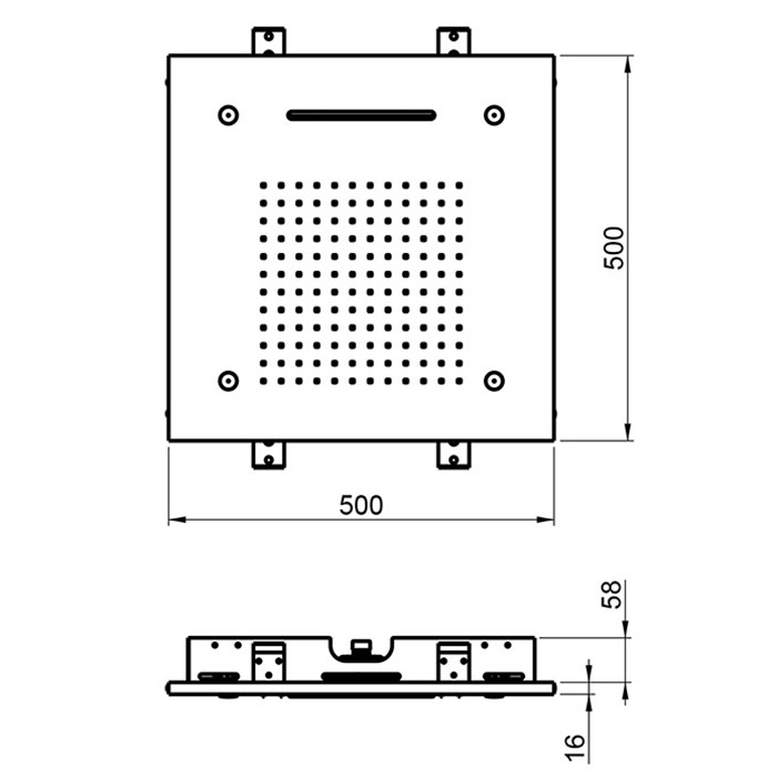 Almar Built-in Встраиваемый верхний душ 48,9х48,9 см, 3 типа струи, цвет: черный металл брашированный PVD