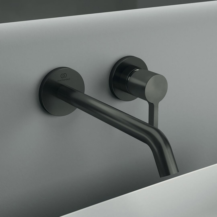 Ideal Standard Joy Смеситель для раковины, встраиваемый, излив: 22.5см, для монтажа с комплектом №1 A1313NU, цвет: PVD Magnetic Grey