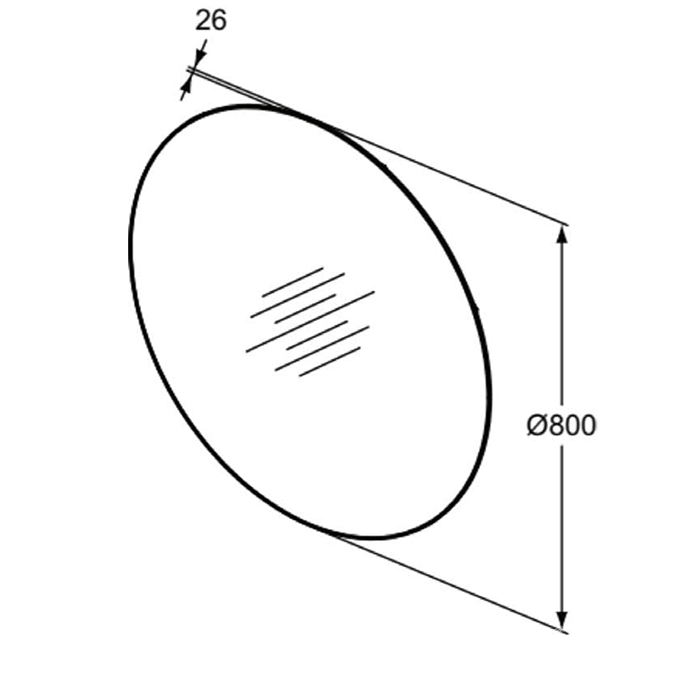 Ideal Standard Conca Круглое зеркало с диаметральной светодиодной подсветкой 80x2,6x80см
