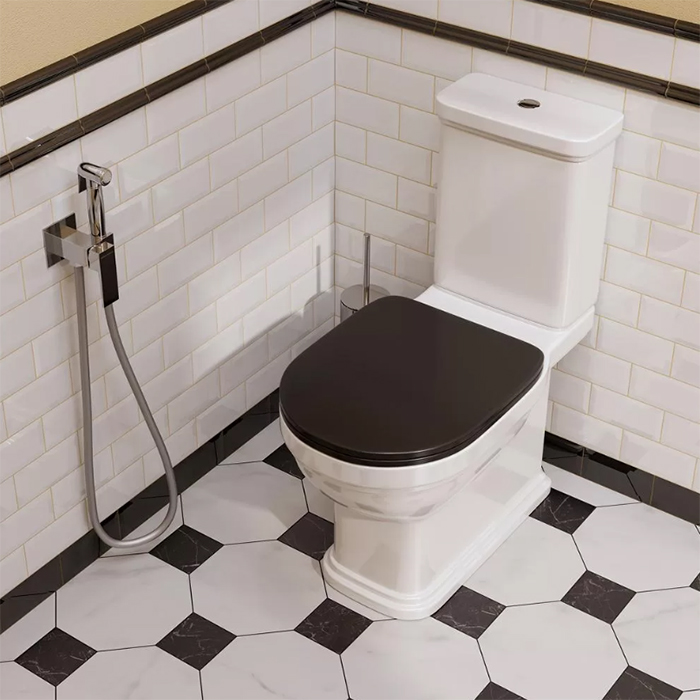 Kerama Marazzi Pompei Сиденье для напольного унитаза, цвет: черное глянцевое