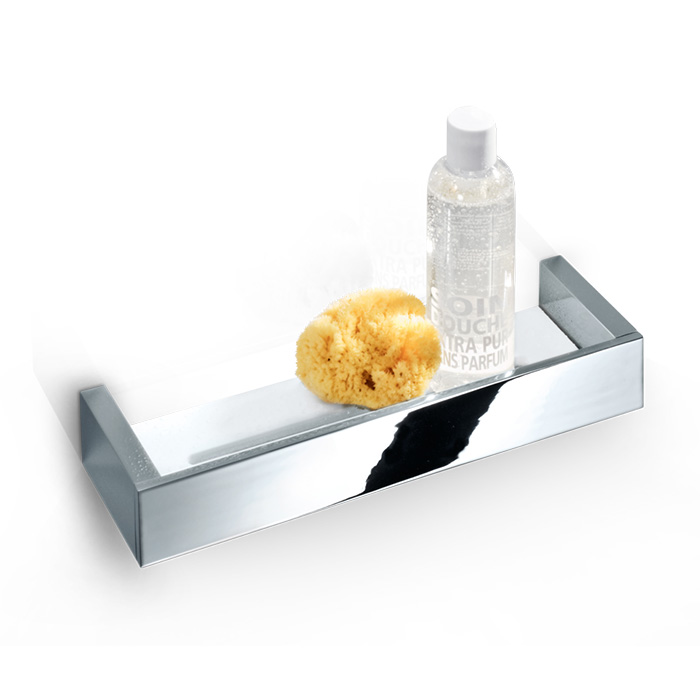 Душевая полка Decor Walther Brick DA60 60x9см, акриловое белое стекло, подвесная, цвет: хром