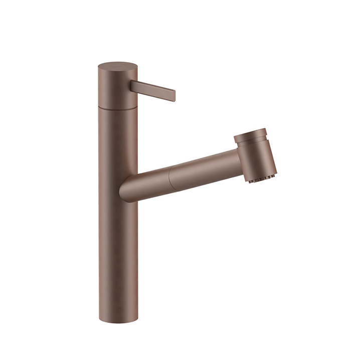 Смеситель для раковины Fantini AF/21, 1 отв., излив: 213 мм, цвет: Matt Copper PVD