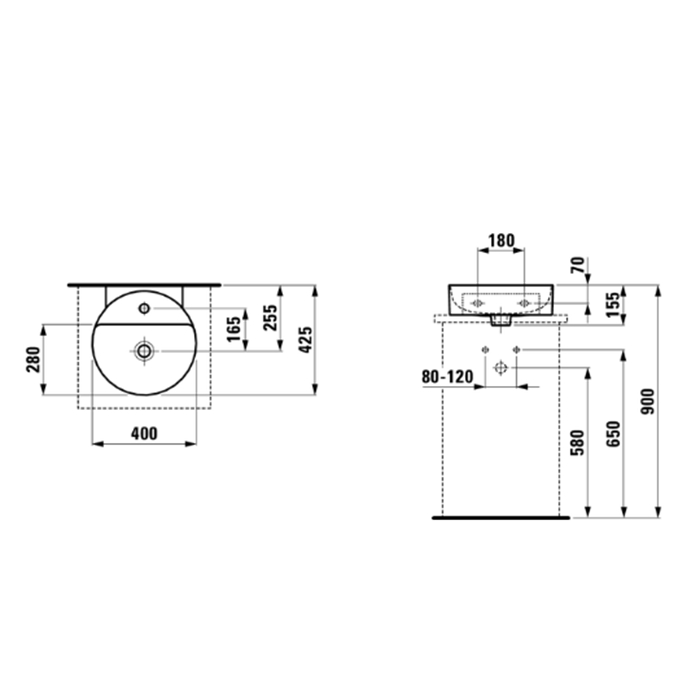 Раковина Laufen VAL 40х42.5х11 см, 1 отв., цвет: белый