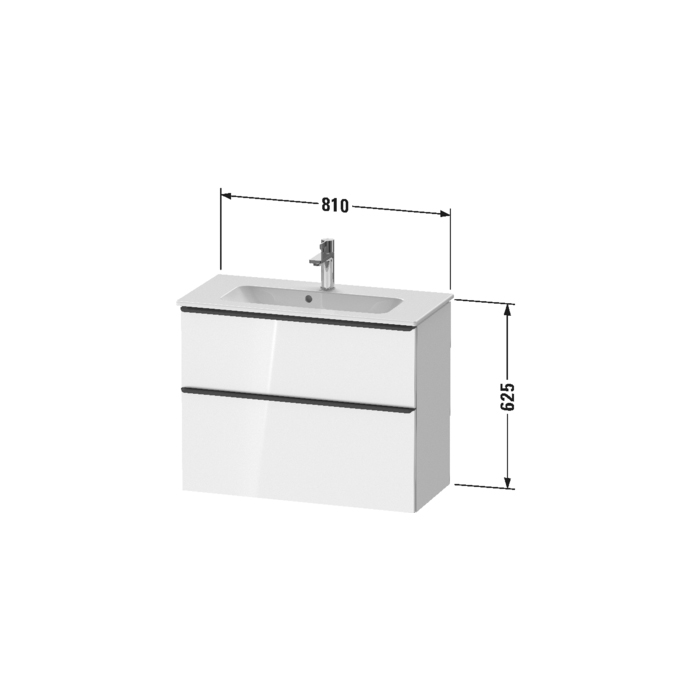 Duravit D-Neo Тумбочка подвесная Compact 81x37.2x62.5см., раковина, 1 ящик, цвет: Black Oak