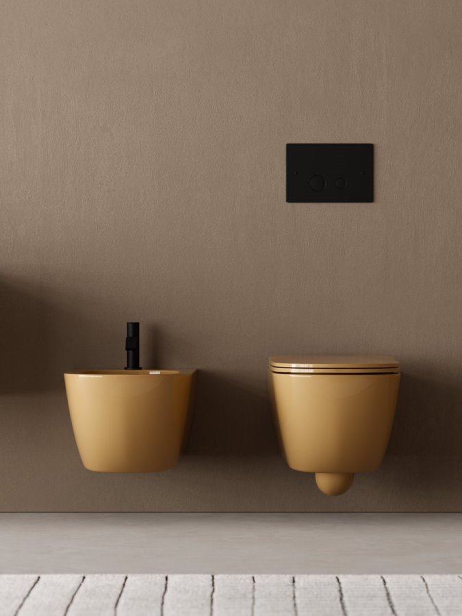 Биде подвесное NIC Design Pin 370 × 550 мм, с отверстием под смеситель, цвет: Gloss white