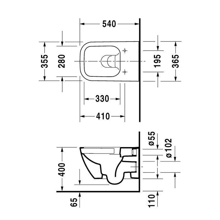 Duravit Happy D.2 Plus Унитаз подвесной rimless 36.5x54см, вкл. крепление Durafix, цвет: антрацит матовый