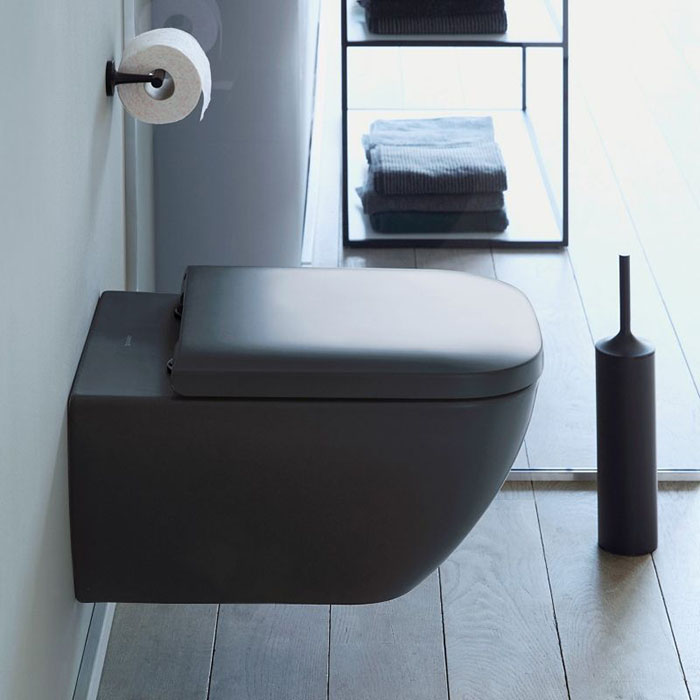 Duravit Happy D.2 Plus Унитаз подвесной rimless 36.5x54см, вкл. крепление Durafix, цвет: антрацит матовый