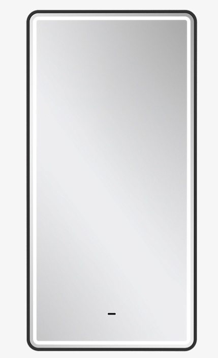 Зеркало AQUAme, в алюминиевом профиле с фронтальной LED подсветкой 500х27х900 (черный) — AQM9114B