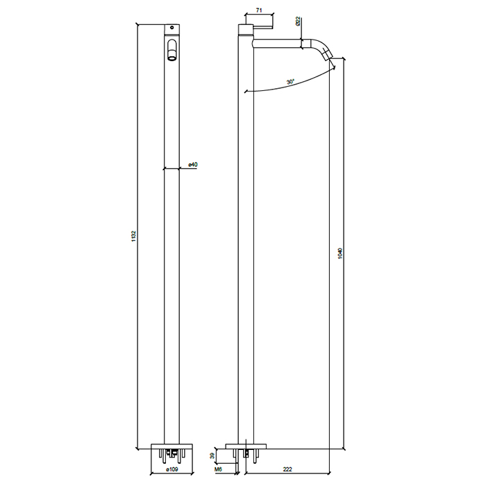 Almar Freestanding Смеситель для раковины, напольный, цвет: Copper Brushed PVD