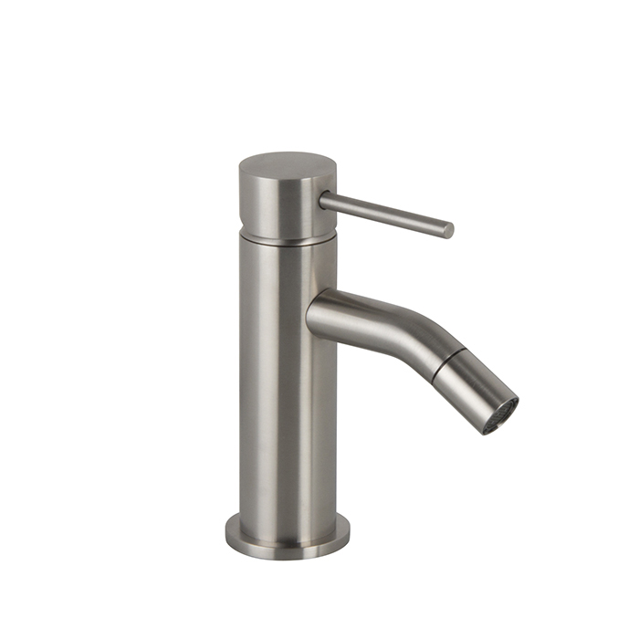 Смеситель для биде Carlo Frattini Spillo Steel, на 1 отверстие, с донным клапаном click-clack, цвет: INOX