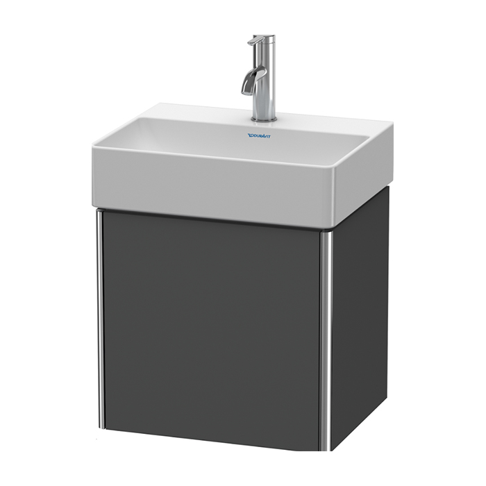 Тумба подвесная Duravit XSquare 43.4х34х39.7см, с раковиной, 1 дверца левая, цвет: графит матовый