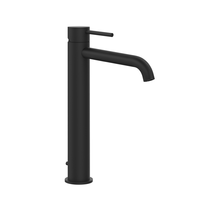 Смеситель для раковины Gessi 316, на 1 отв., высокий h=30.5см, с донным клапаном, излив: 15.5см, цвет: Black XL