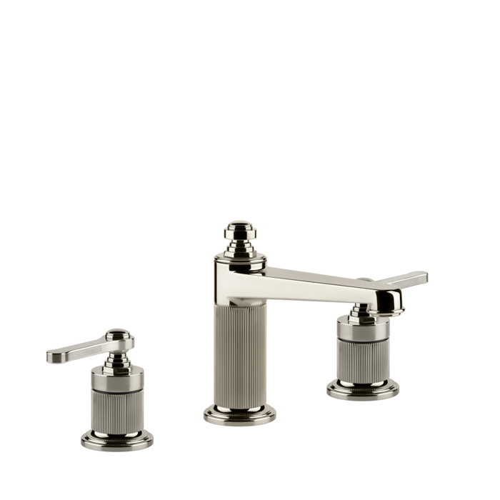 Смеситель для раковины Gessi Venti20, на 3 отв., высота излива 98 мм, цвет: Nickel PVD