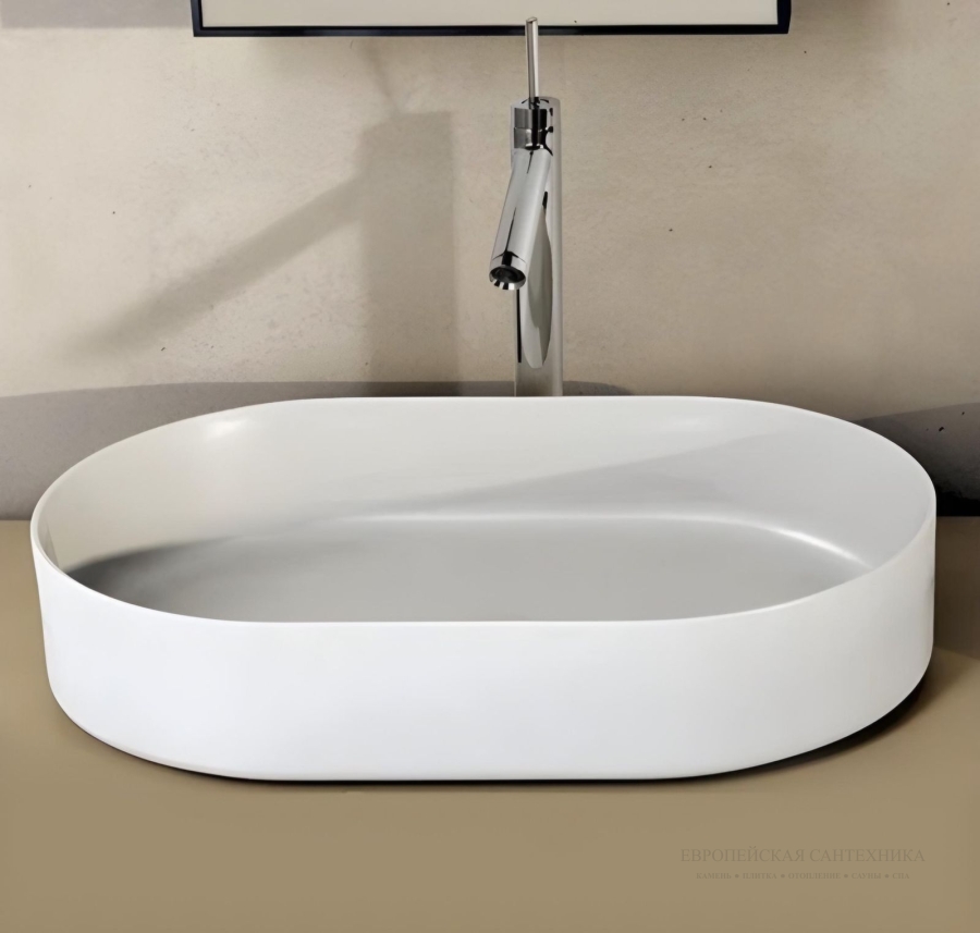 Раковина Cielo Shui Comfort 600 × 380 × 125 мм, овальная, без плоскости для смесителя, без перелива, цвет: Gloss White