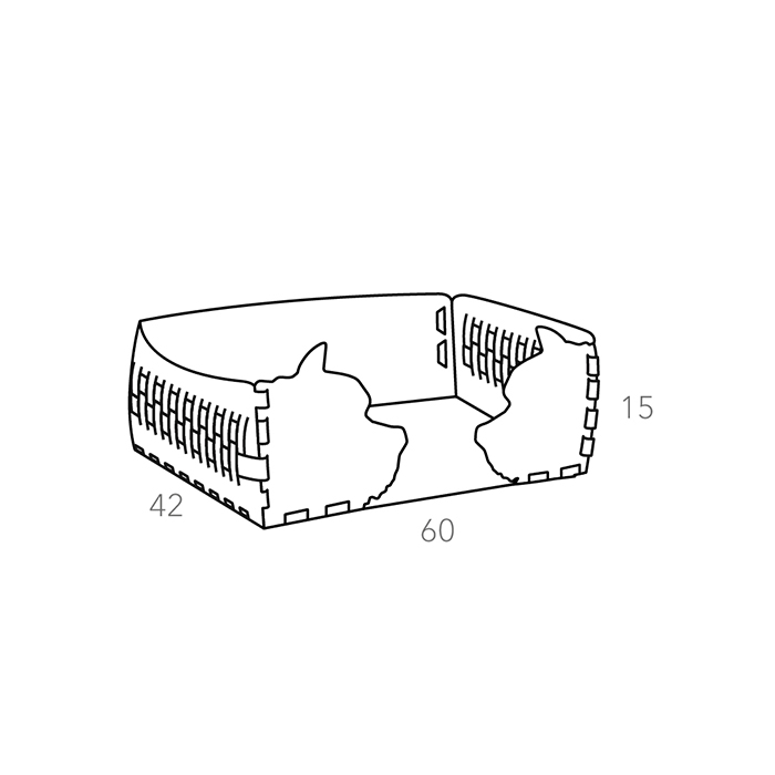 ADJ Лежанка Dog, 60x42xH15 см., цвет: шоколад/капучино