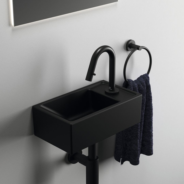 Ideal Standard i.life S Раковина 37х21xh12см., подвесная, с 1 отв., Dx, без перелива, цвет: чёрный матовый
