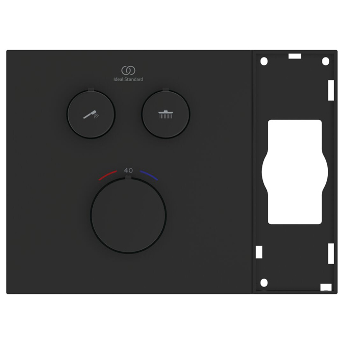 Ideal Standard Ceratherm Navigo Solos Смеситель для душа, встраиваемый, термостатический, цвет: Silk Black (Черный матовый)