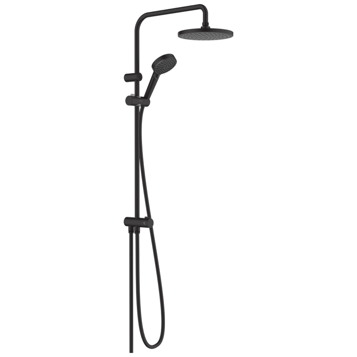 Душевая стойка с верхним душем Hansgrohe Vernis Blend 200 1jet Reno, цвет: матовый черный