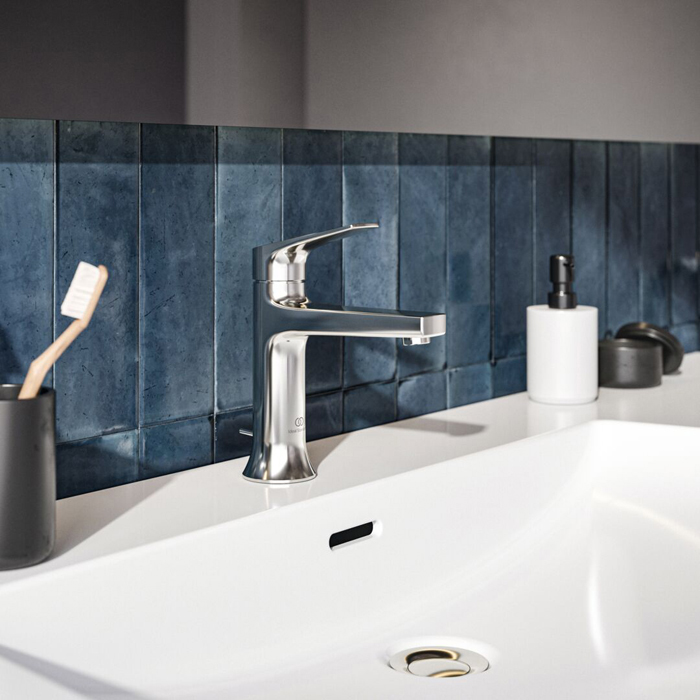 Ideal Standard La Dolce Vita Смеситель для раковины, на 1 отв., с донным клапаном, цвет: PVD Silver Storm (Серебряный Шторм)