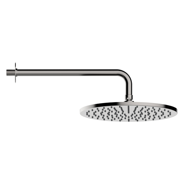 Душевая лейка из нерж Bossini Nobu. стали Ø 280 mm самоочищающаяся на шарнире на 1/2" F и держатель из нержавеющей стали, цвет: нержавеющая сталь