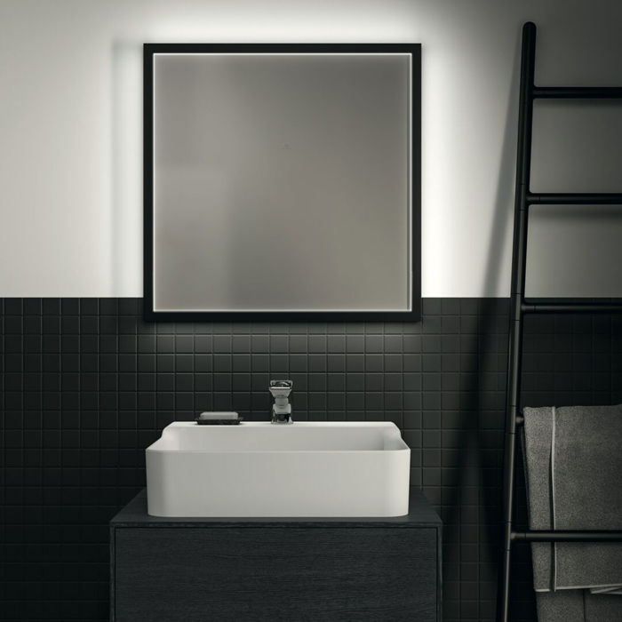 Ideal Standard Conca Квадратное зеркало 60см, диаметральная светодиодная подсветка, цвет: черный