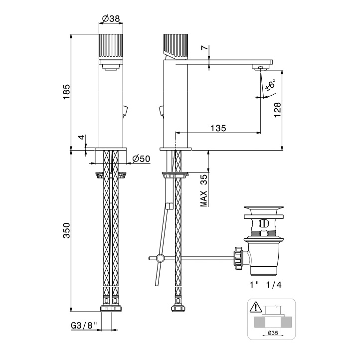 Newform Steel Line Смеситель для раковины, 1 отв., с донным клапаном, цвет: pvd brushed copper bronze