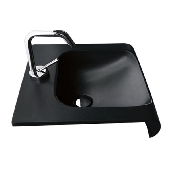 Раковина Kerasan Inka Project 60x40x35.5 см, 1 отв., цвет: черный матовый