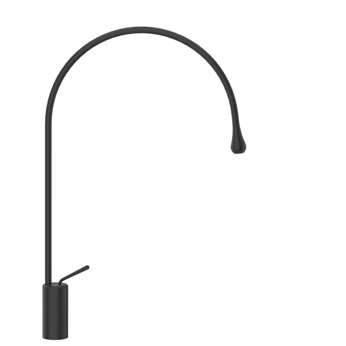 Смеситель для раковины Gessi Goccia на 1 отверстие, высокий, излив 387мм R=197, цвет: black XL
