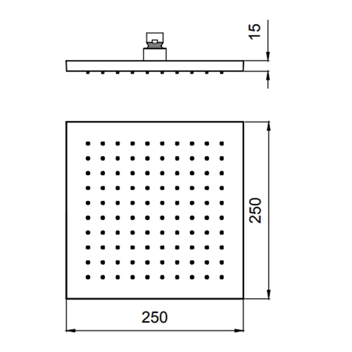 Душевая лейка Almar EcoAir Square 316, 25х25см, нержавеющая сталь, цвет: stainless steel