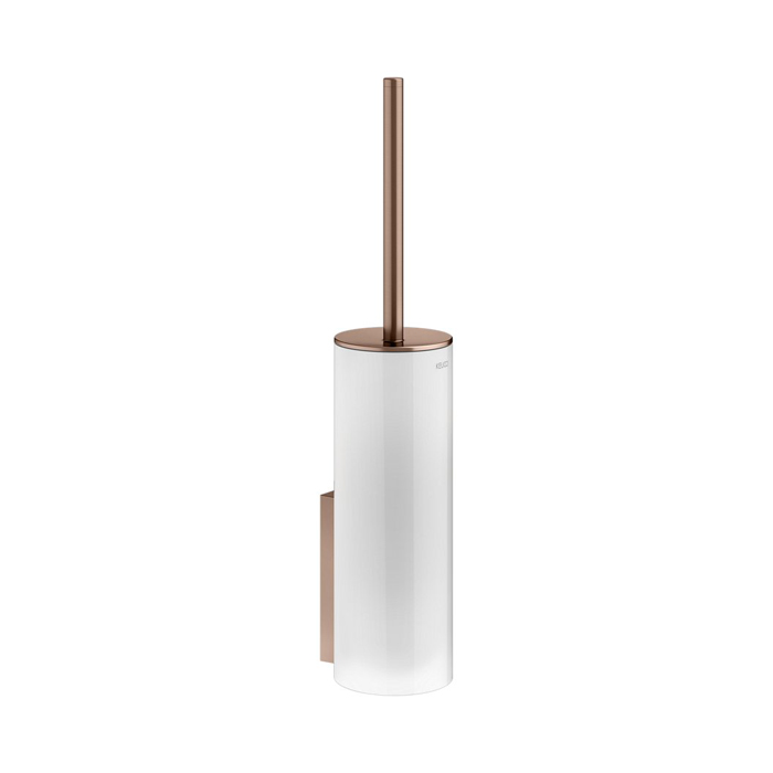 Туалетный ёршик Keuco Edition 400, подвесной, c крышкой, цвет: brushed red gold
