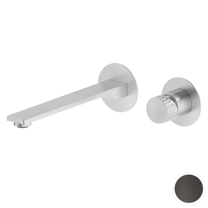 Смеситель для раковины Newform Steel Line, настенный, без донного клапана, цвет: pvd brushed gun metal