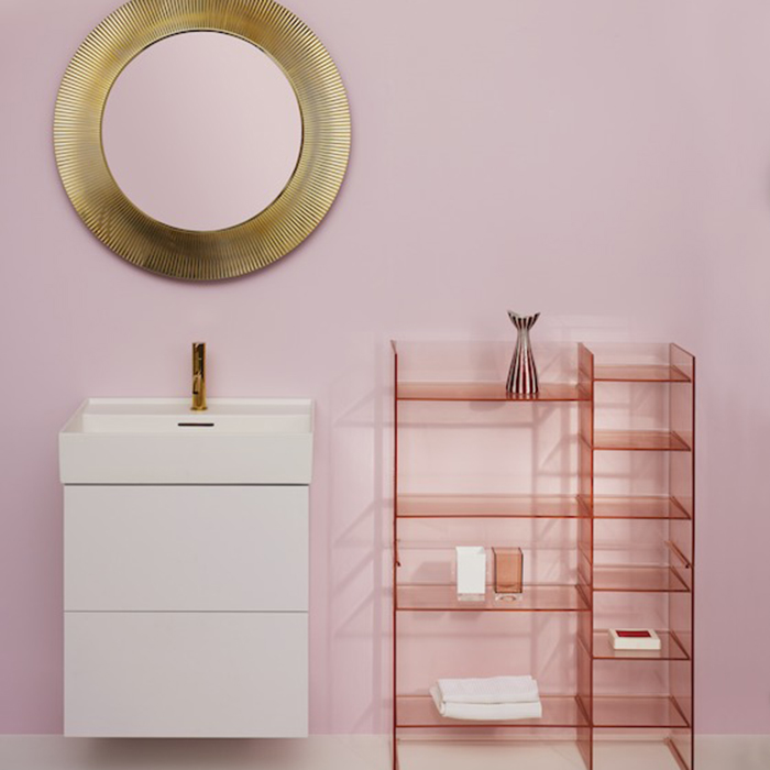 Стеллаж Laufen Kartell, 75х26х53см, пластик, напольный, цвет: пудровый розовый