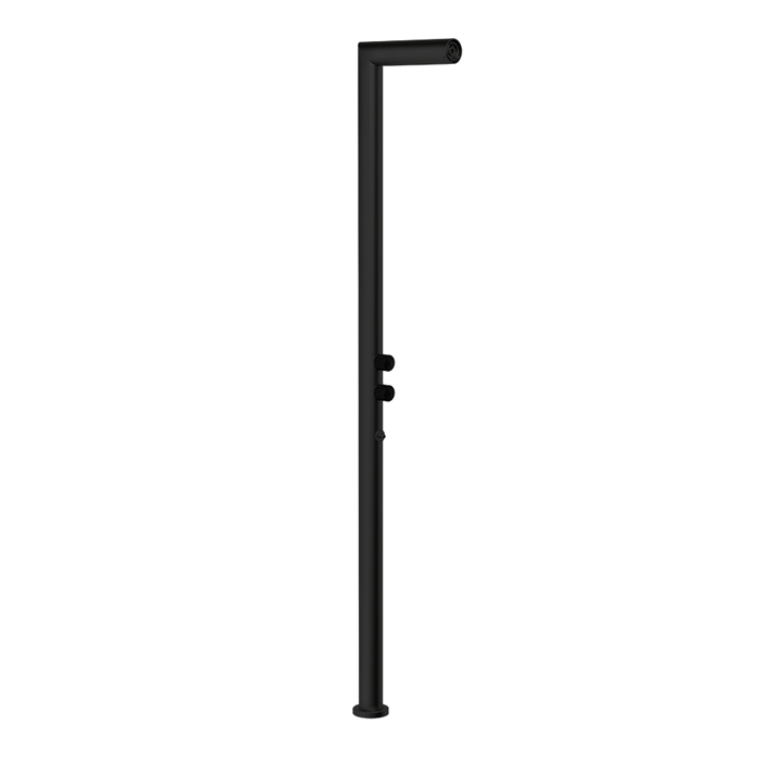 Душевая стойка для установки на улице Gessi Outdoor, напольная, на 2 выхода, без ручек, ручного душа и верхнего душа, внешняя часть, цвет: Black XL