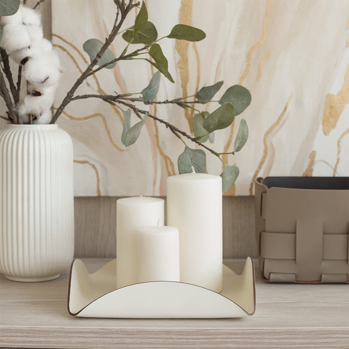 ADJ Корзинка Mini Bottega, 12x12xH13 см, цвет: капучино/шоколад