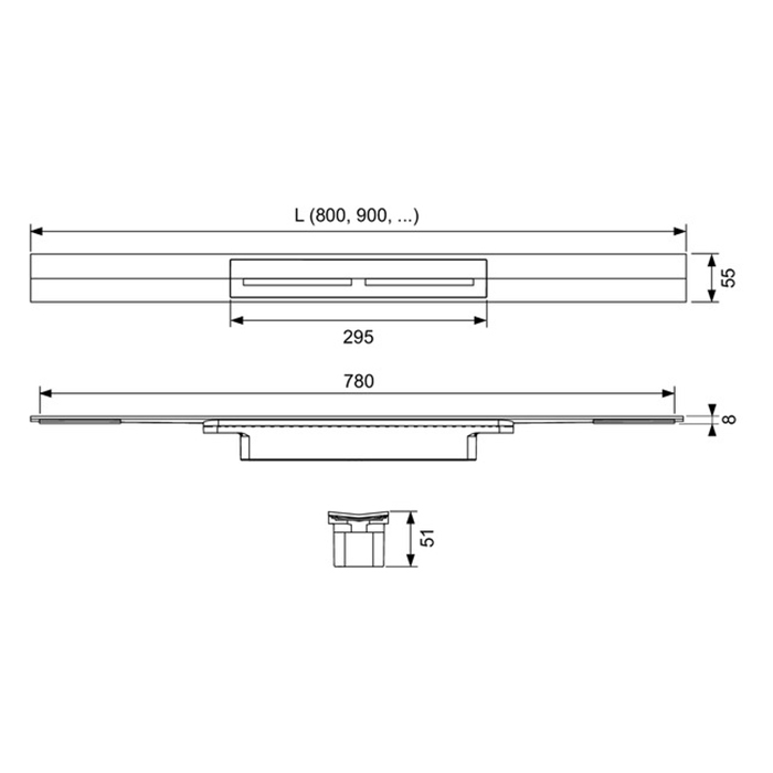 TECE Профиль для душа TECEdrainprofile, 1200 мм, PVD Polished Red Gold