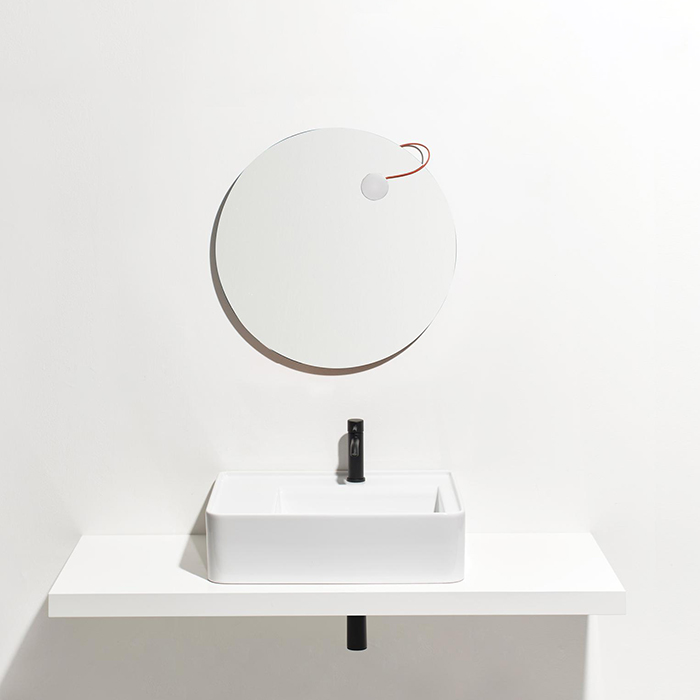 Раковина чаша подвесная Simas Ratio 55x46xh18 см, с 1 отв. для смесителя, без перелива, цвет: белый